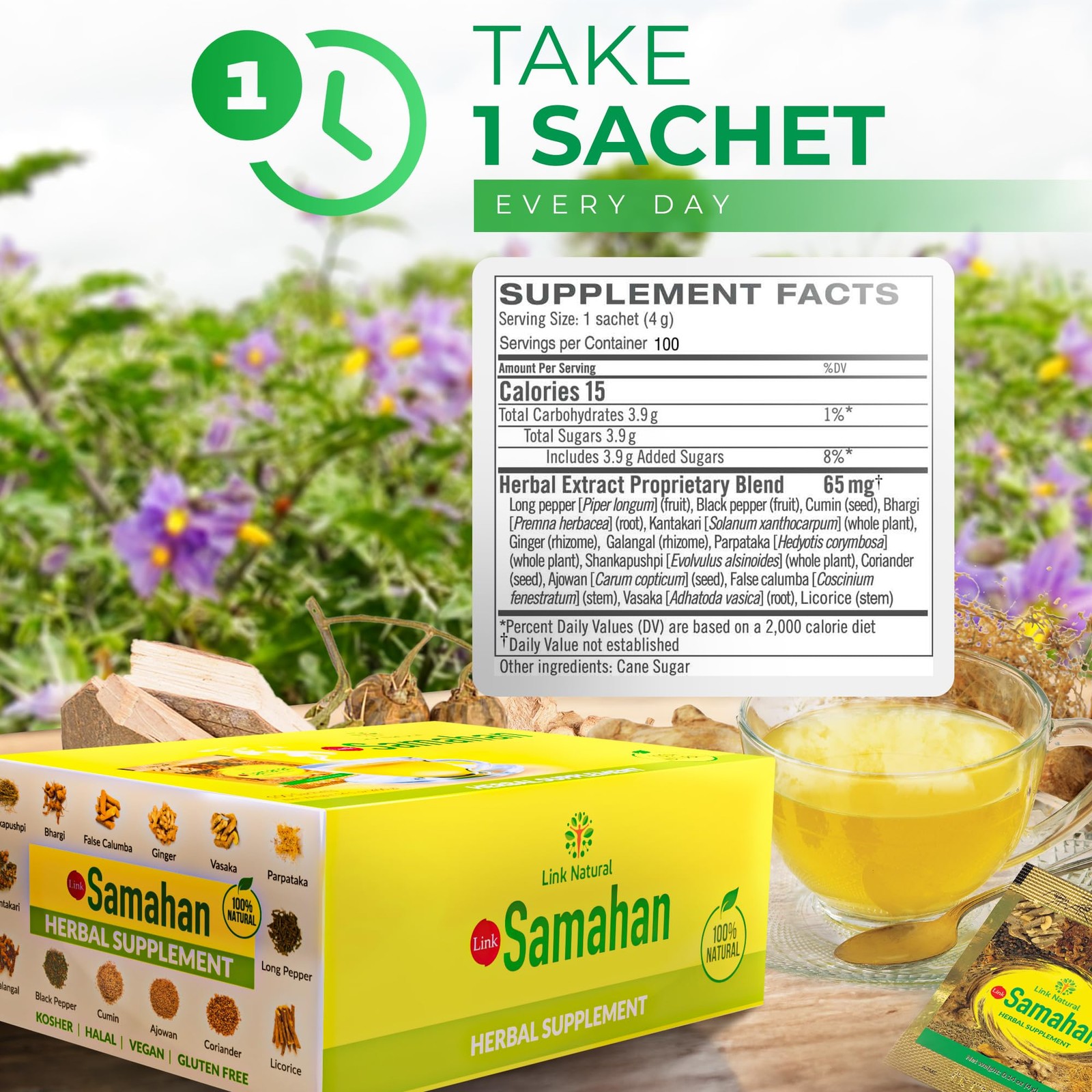 SAMAHAN Ayurvedic Herbal Tea Packets – Sri Lankan Ceylon Blend with 14 Natura…