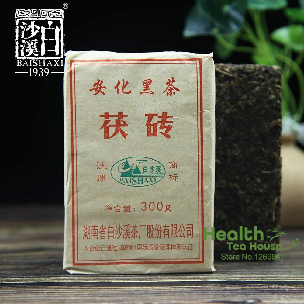 300g Anhua Fu Brick Dark Tea Golden Flower Herbal Energy Tea for Men Women