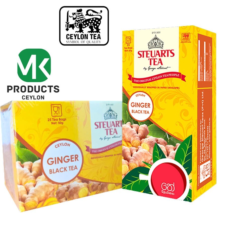 Ceylon George Steuarts Black Tea With Natural Ginger 25 Tea Bags|Free Shipping