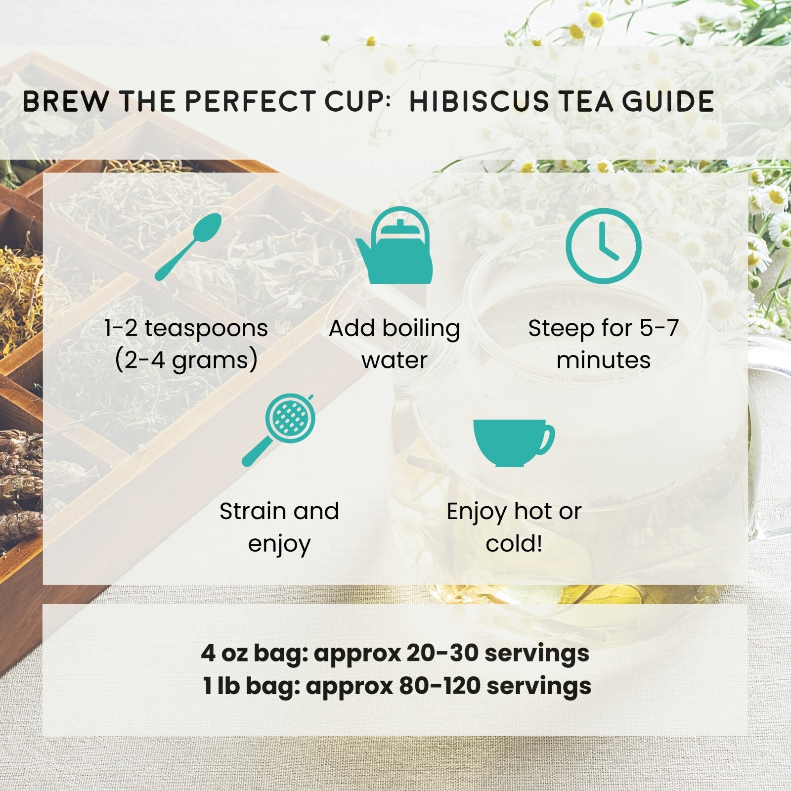 Organic Hibiscus Flowers, Cut&Sifted – Herbal Tea & Culinary Use, Caffeine Free