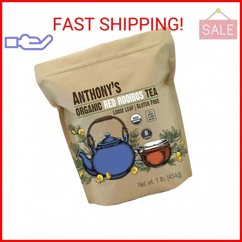 Anthony’s Organic Red Rooibos Loose Leaf Tea, 1 lb, Gluten Free, Non GMO, Non Ir