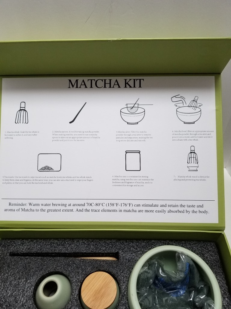 7Pcs Japanese Matcha Tea Set, Matcha Kit with Matcha Bowl & Storage Bag