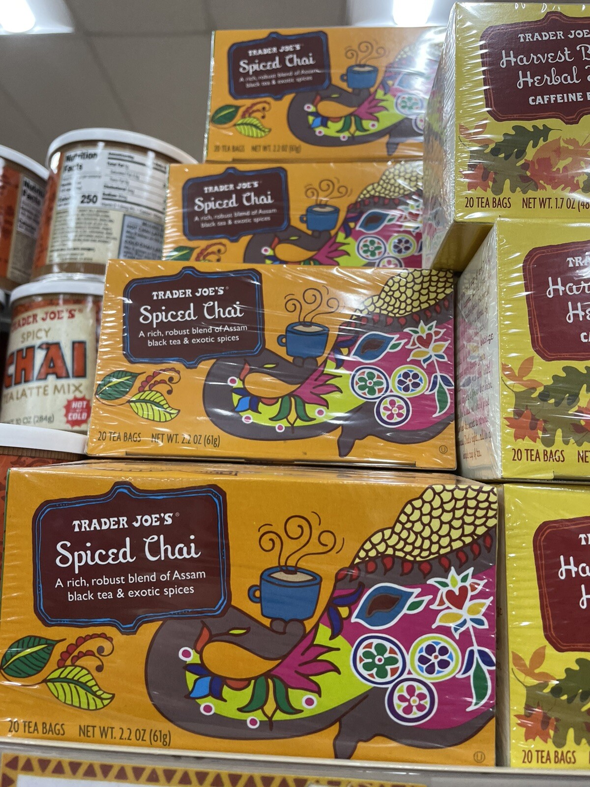 3 Packs Trader Joe’s Spiced Chai Black Tea 20 Tea Bags 2.2 oz Each Pack