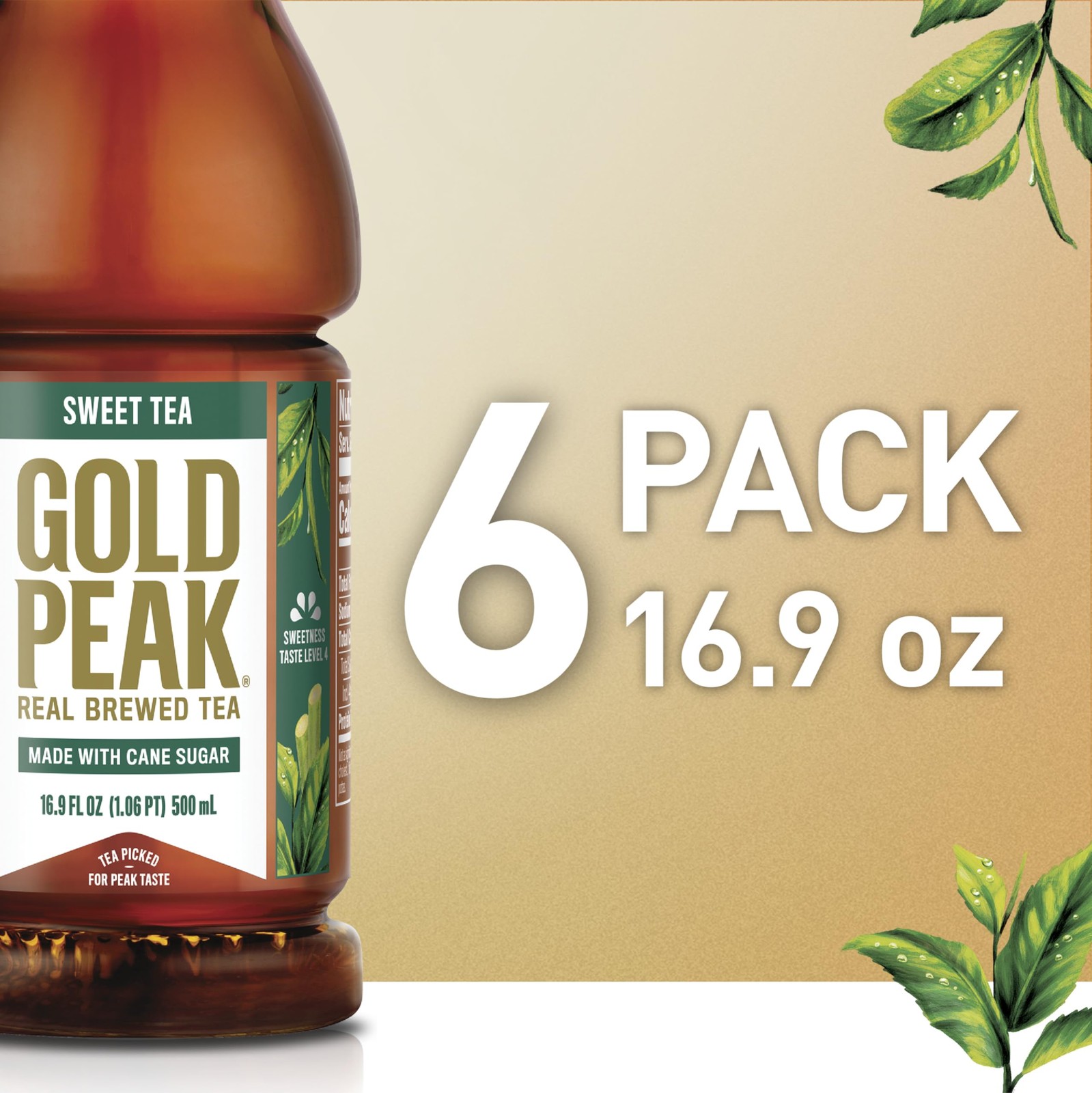 Gold Peak Tea, Sweet 16.9 fl oz, 6 Pack Fl Oz (Pack of 6)