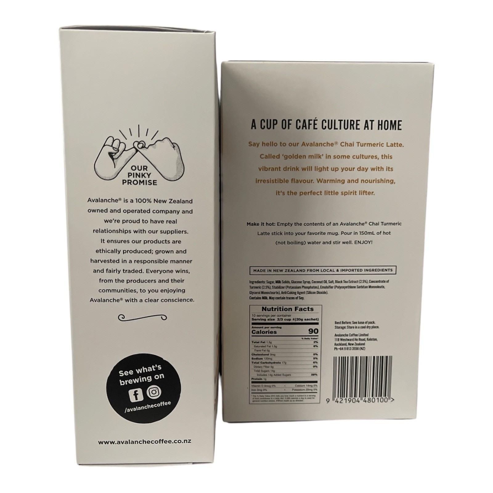 Avalanche Chai Turmeric Latte Duo – Café Style Drink Mix 2 Pack