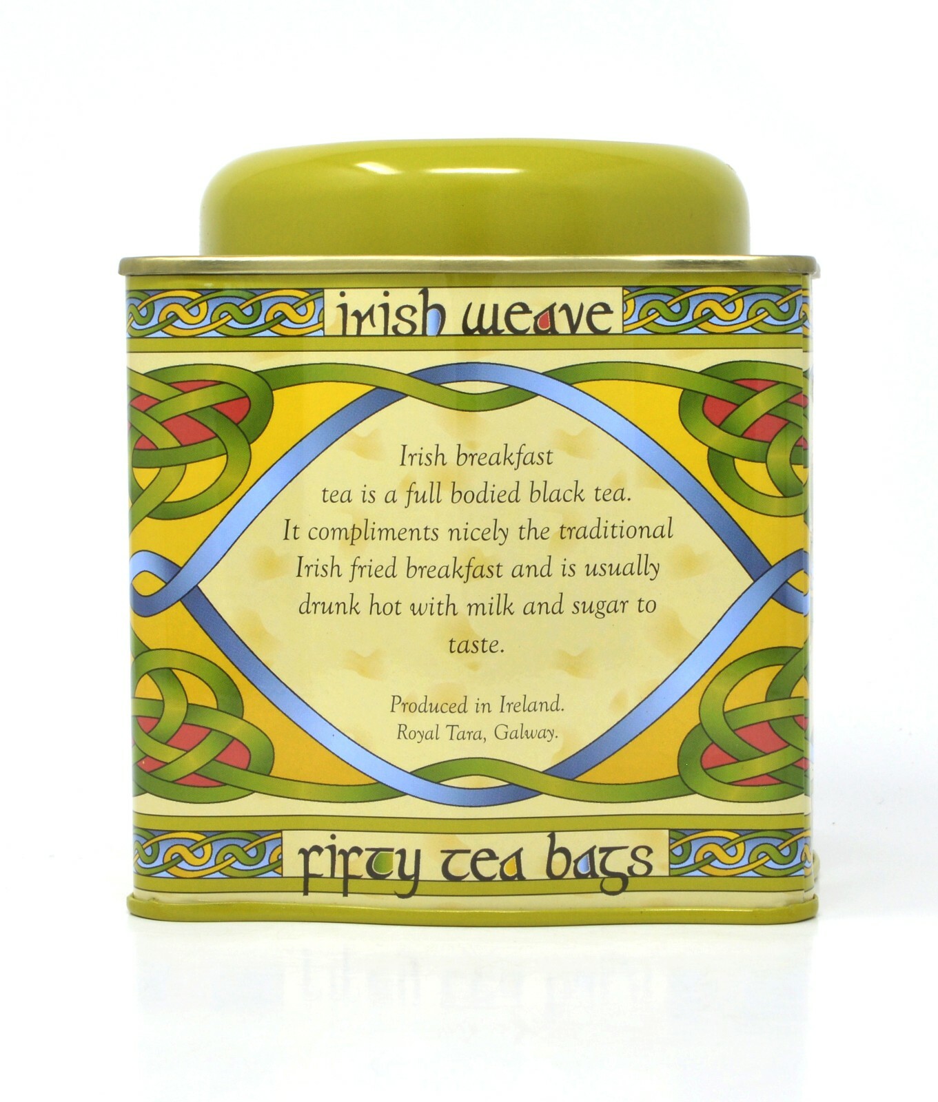 Royal Tara Irish Breakfast Tea, Irish Weave Tin 50 Tea Bags Gold Blend Black Tea