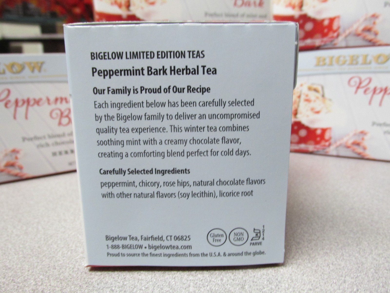 6 Boxes Bigelow Peppermint Bark Tea Bags 18ct. Exp 2028