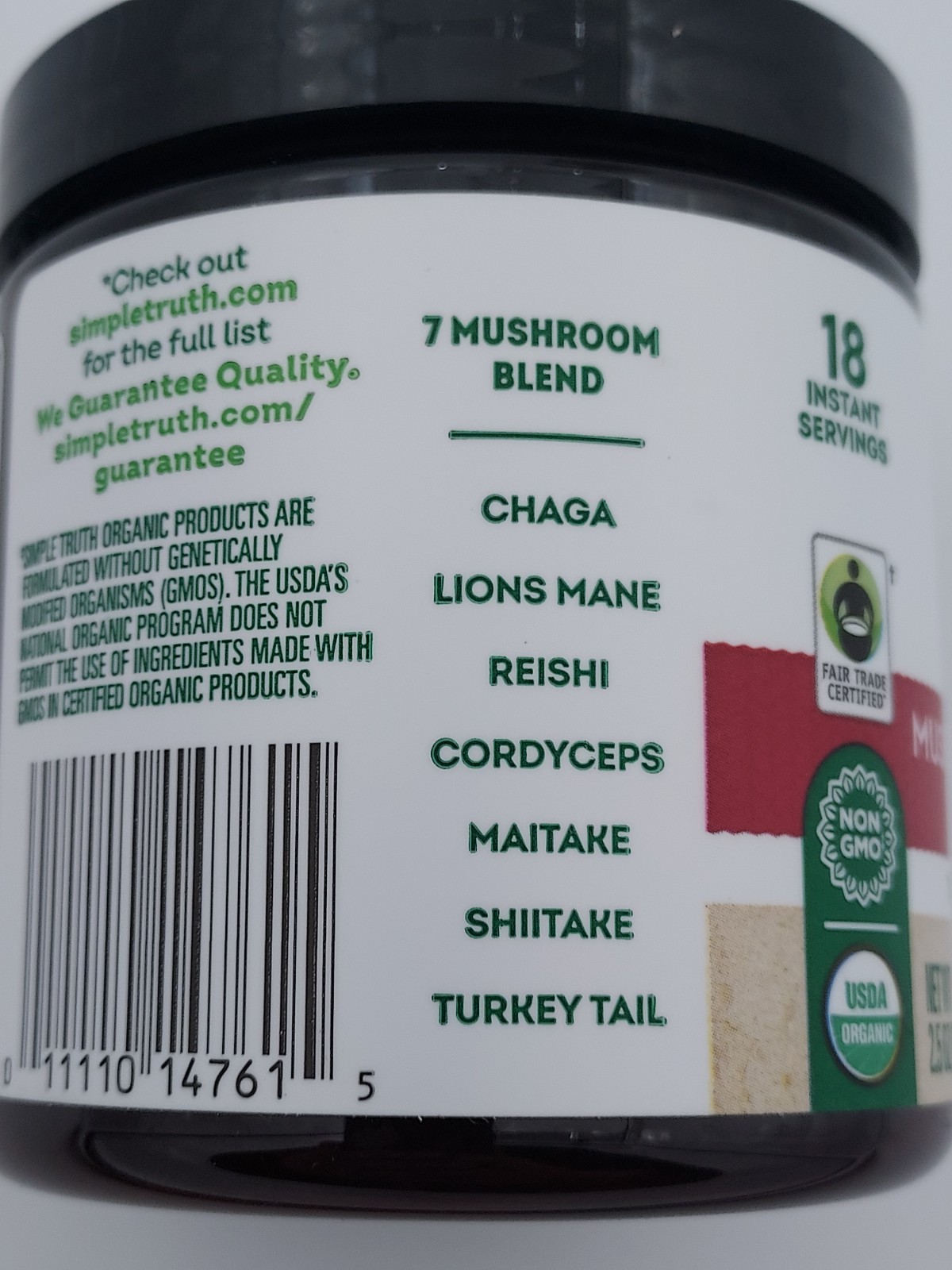 Simple Truth Organic 7 Mushroom Superfood Instant Chai Tea. 2 jars. Free Ship.