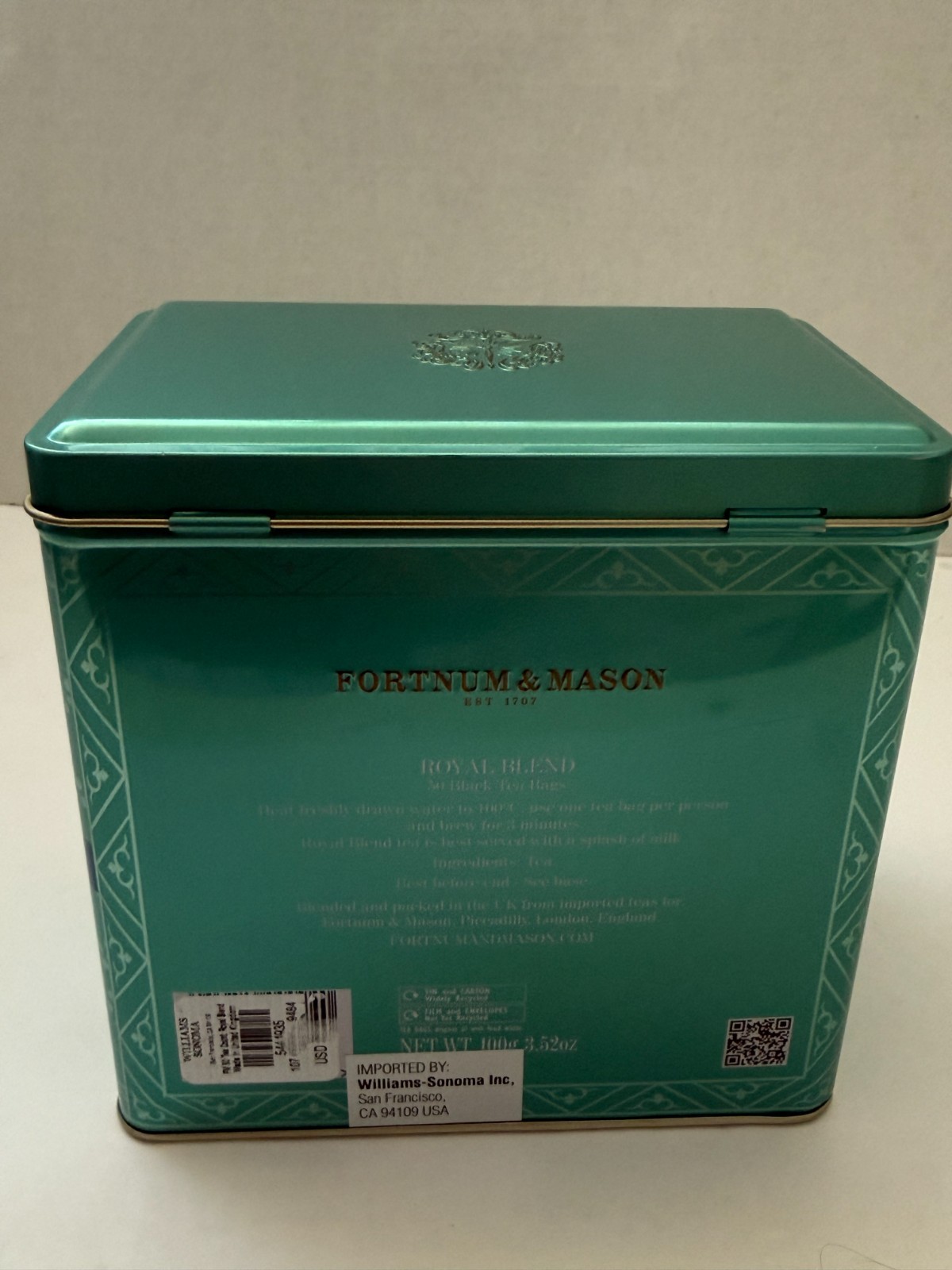 Fortnum & Mason Royal Blend Tea Bags 50 Pack Gift Tin 100g Assam exp 5/28 New