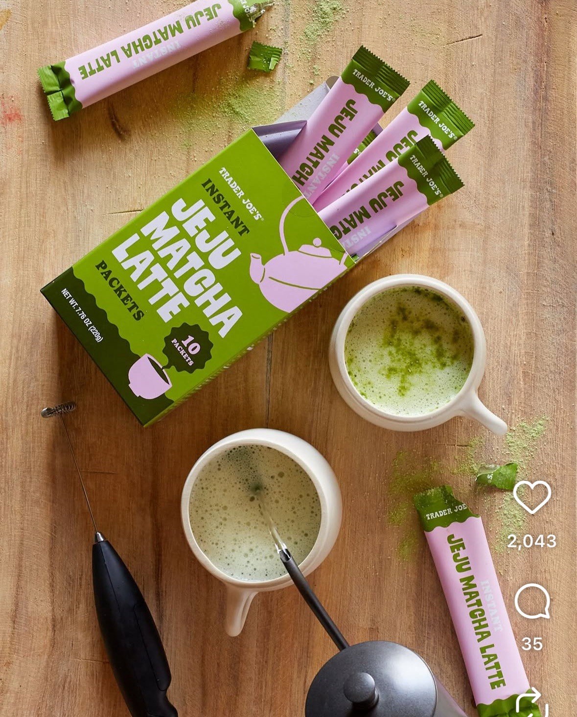 Trader Joe’s Jeju Instant Matcha Latte Packets 10ct 7.76oz NEW IN HAND KOREA