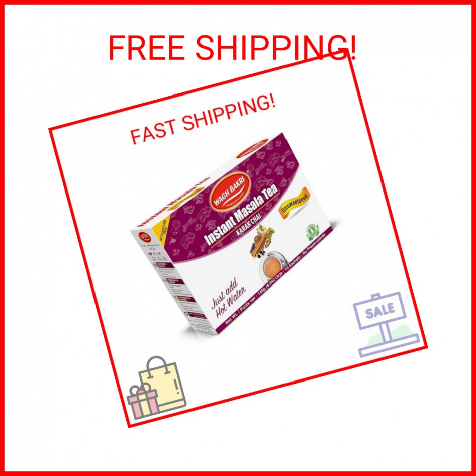 Wagh Bakri Instant Masala Tea, Unsweetened No Sugar Added, Karak Chai – 140grams