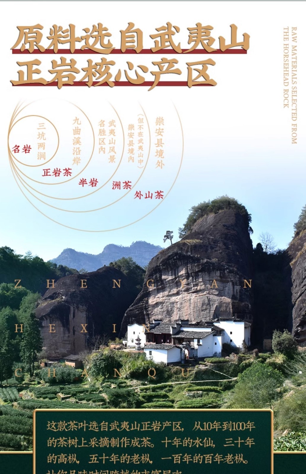 武夷岩茶,武夷山大红袍茶叶百年老枞水仙散装,133g*4