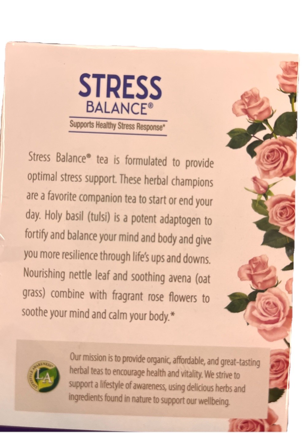 Stress Balance Tea with Calming Rose Petal, Caffeine Free, 20 Count, 1 pack 9/27