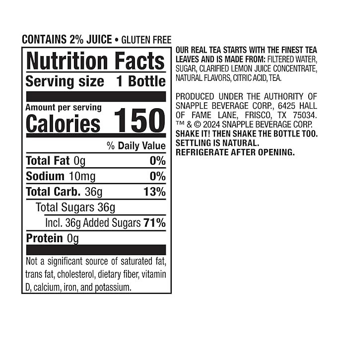Snapple Peach Tea & Lemonade, 16 fl oz recycled plastic bottle (Pack of 12)