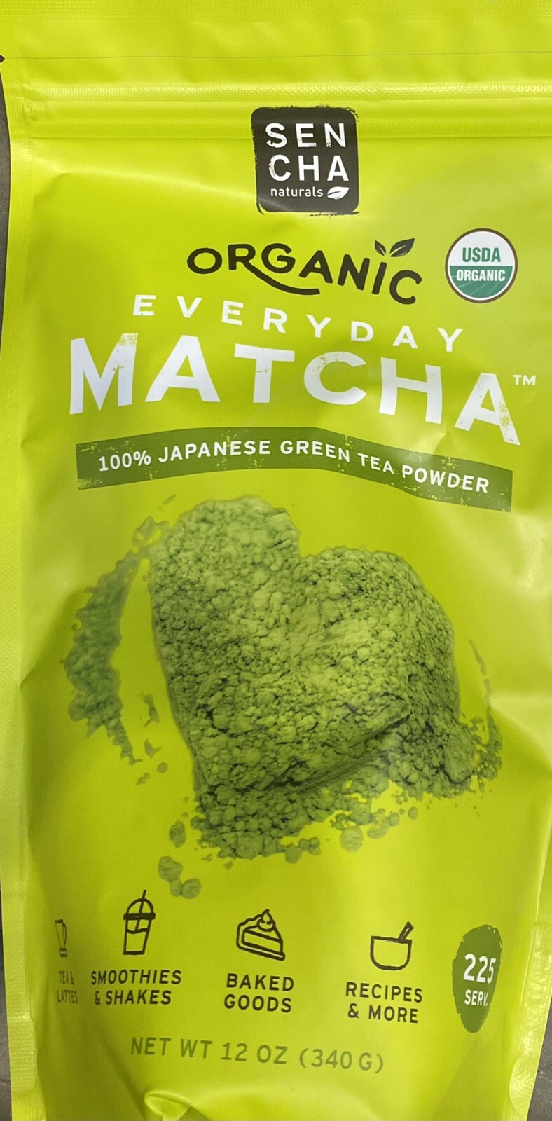 Sencha Naturals ORGANIC Everyday Matcha 100% Japanese Green Tea Powder 12 oz Bag