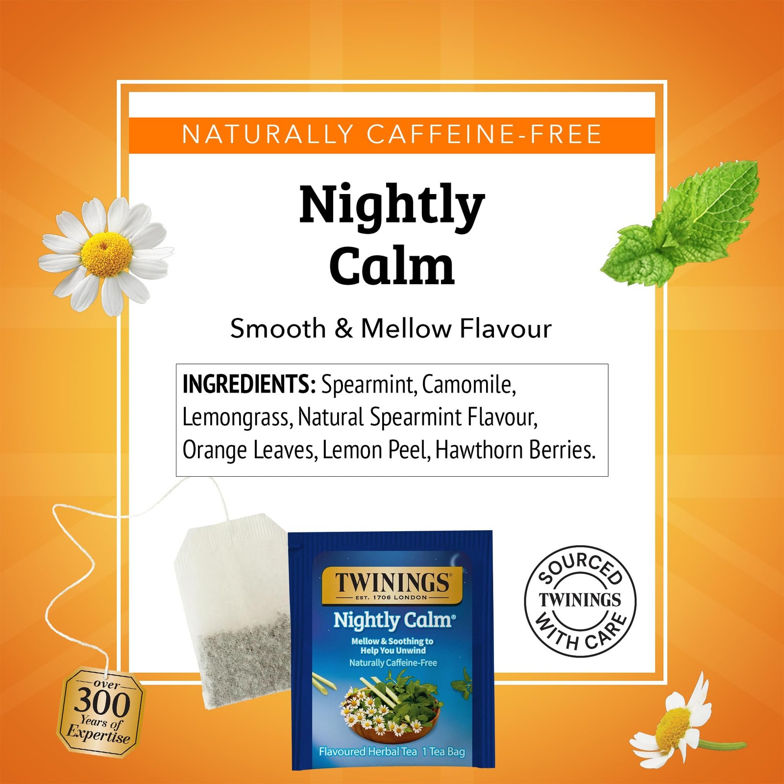 Twinings Nightly Calm Tea 20 Count Herbal Sleep Tea with Chamomile and Herbs