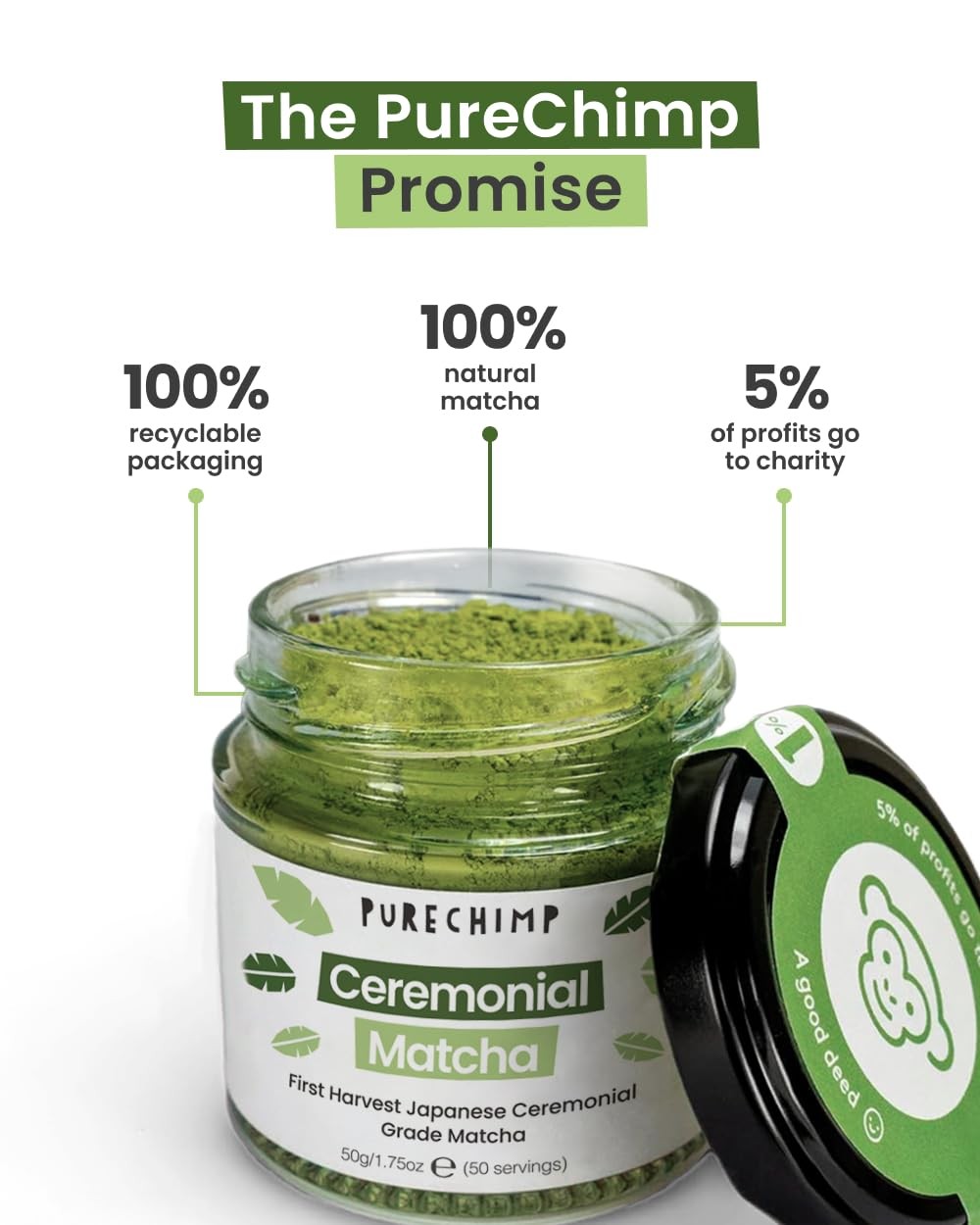 Matcha Green Tea Powder | Regular 50g Jars [Packs Of 2] | Ceremonial Grade Fr…
