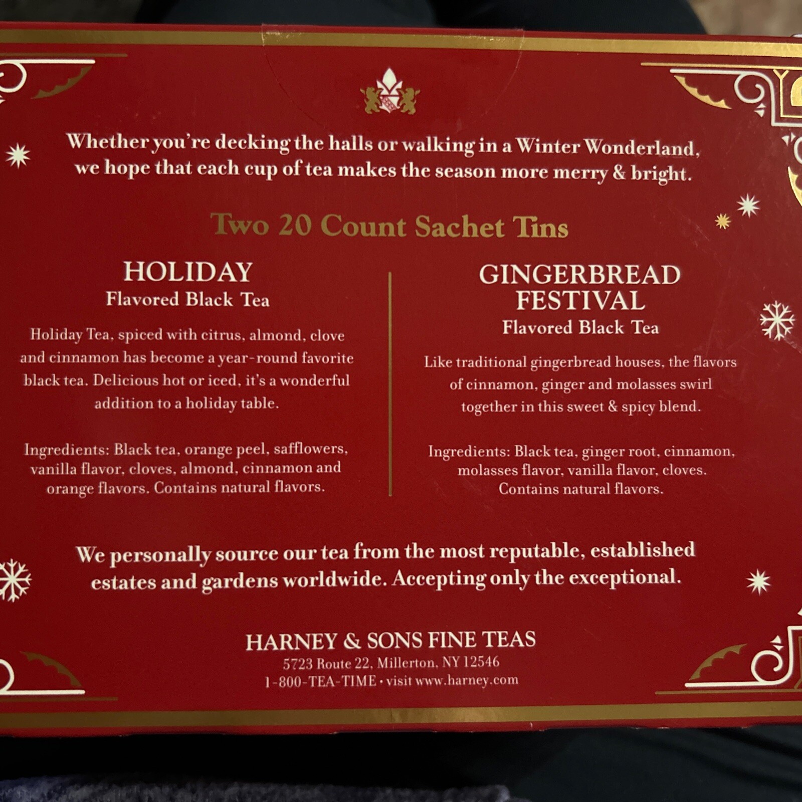 NEW SEALED Harney & Sons Harney Holiday Variety 2-Pack 20ct Tins