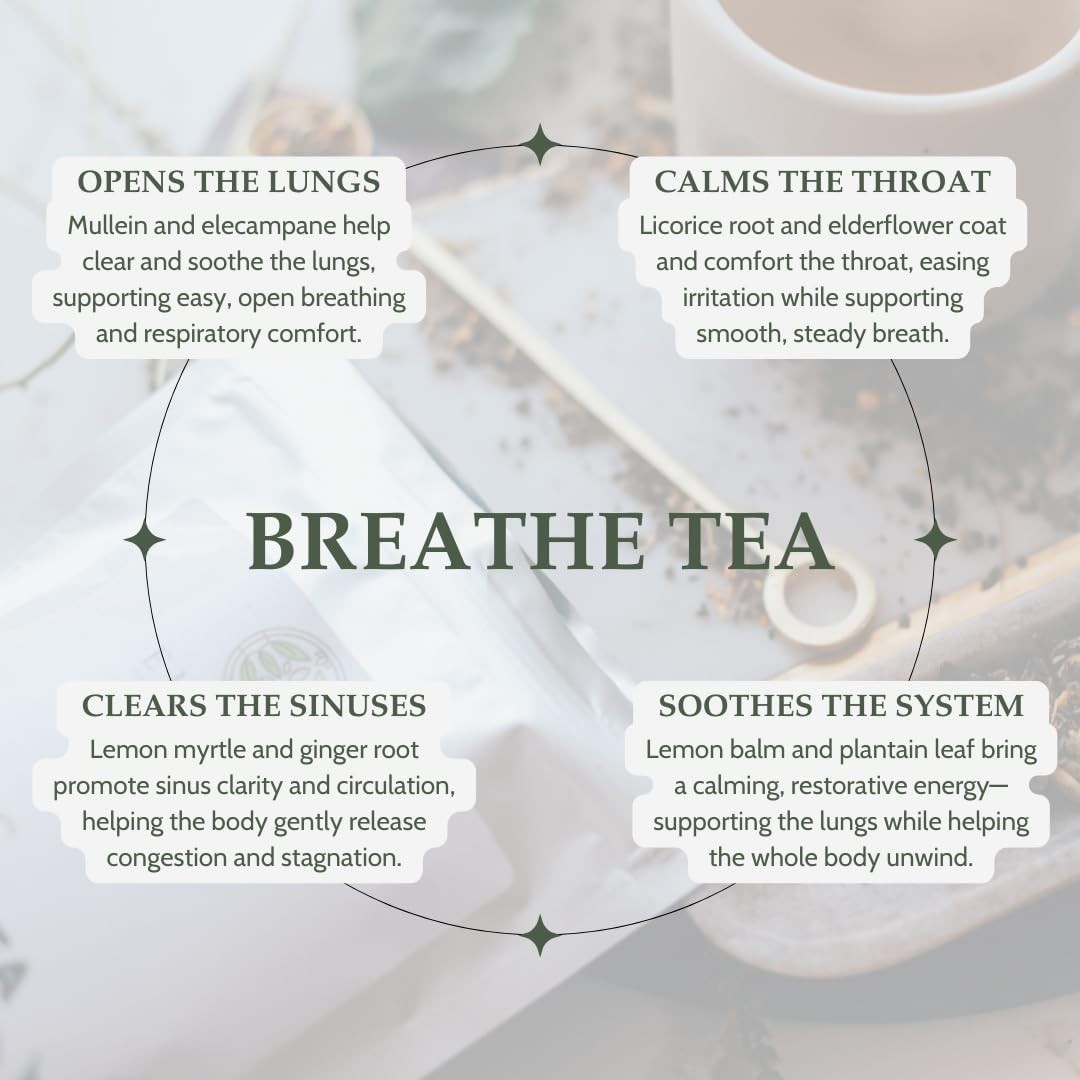 Organic Herbal Lung Tea for Respiratory Support with Mullein and Ginger