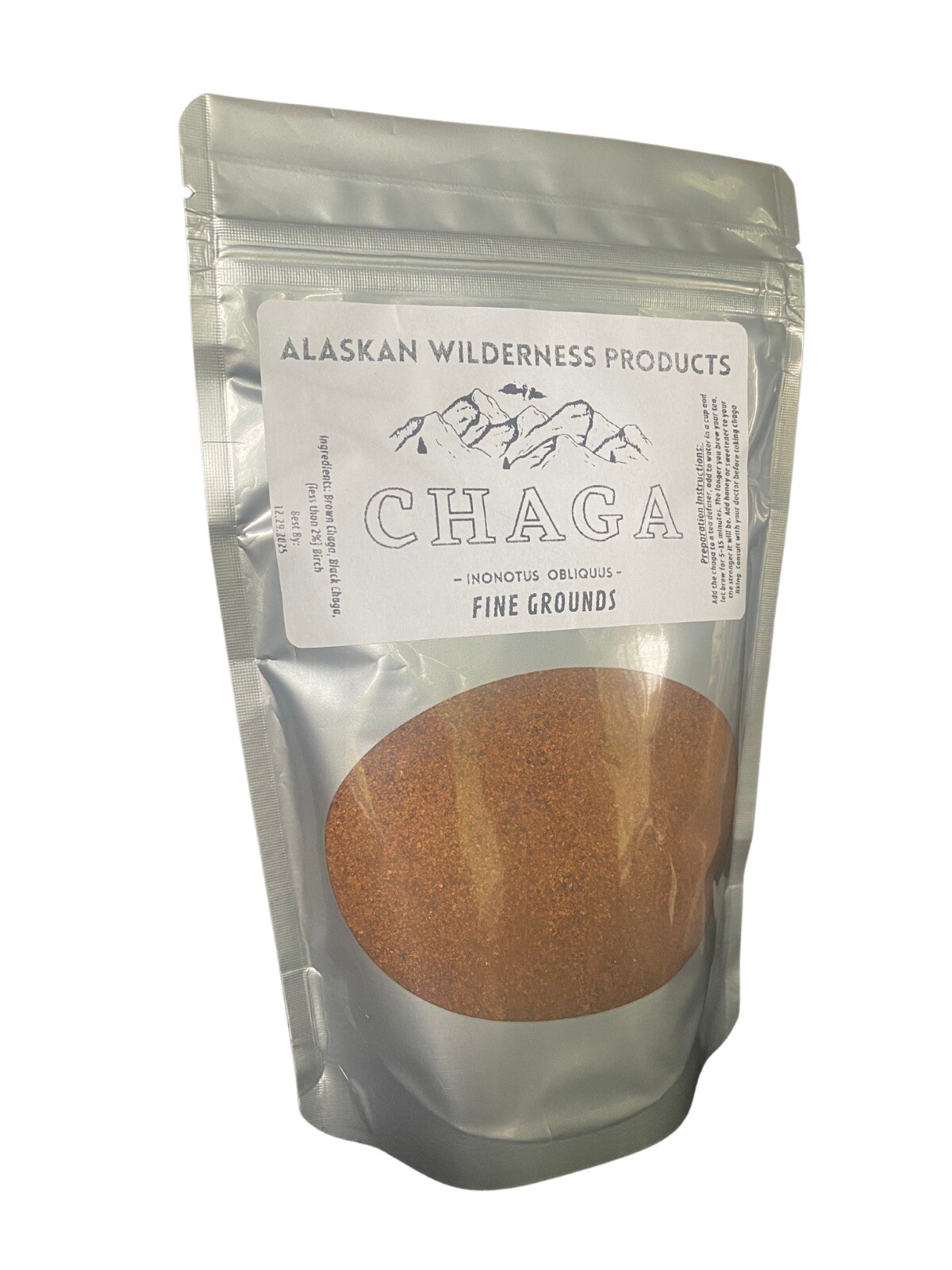 Alaska Chaga Mushroom Fine Grounds Tea 4 Oz. Best By 12/29/24