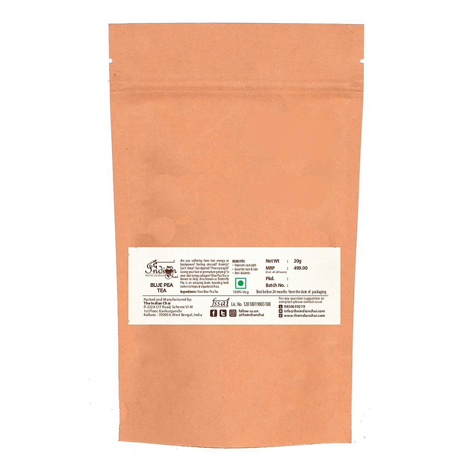 Blue Pea Tea Tisane 20g for Improving Eyesight, Good for Hair & Skin