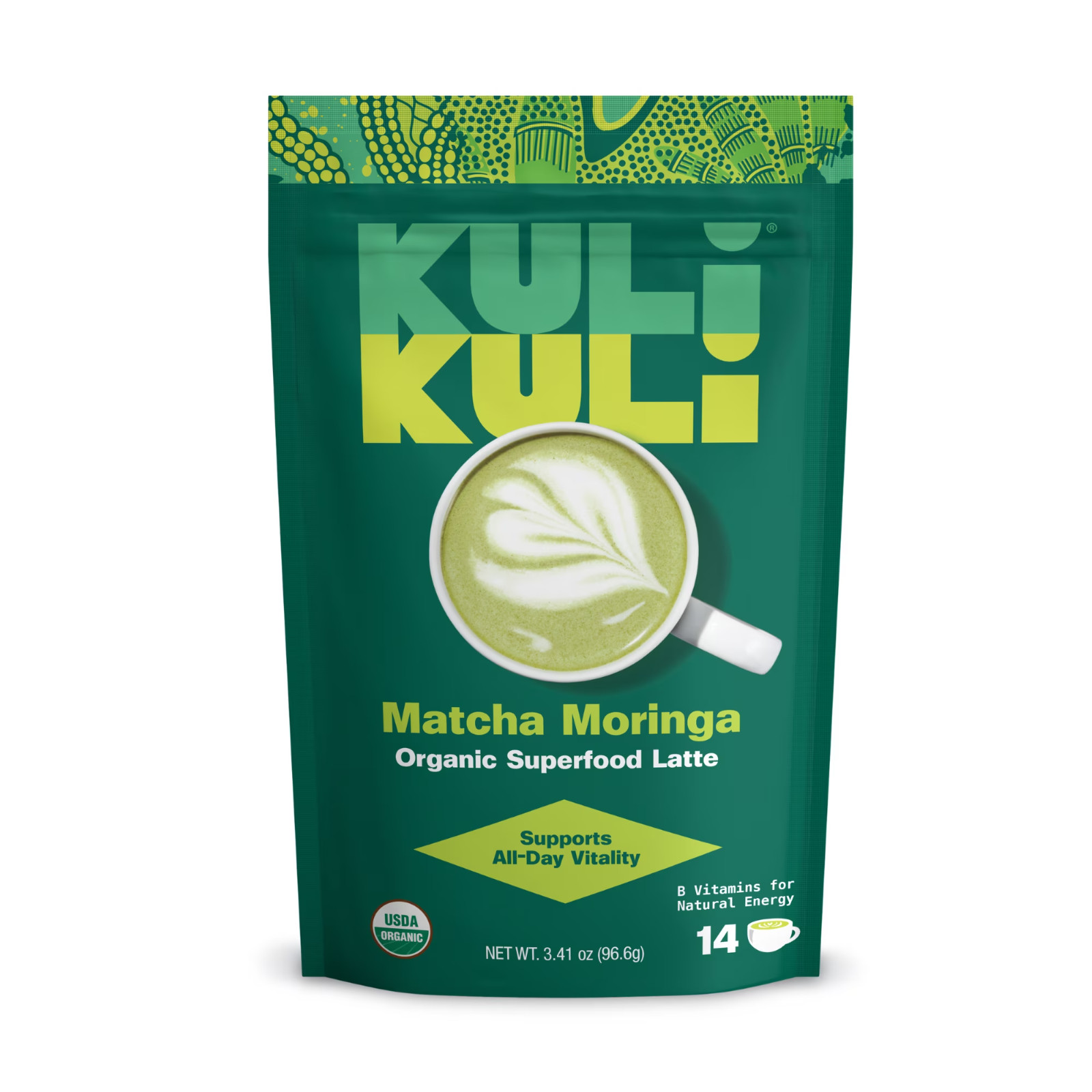Kuli Kuli Organic Matcha Moringa Superfood Latte Lion’s Mane 3.41 oz