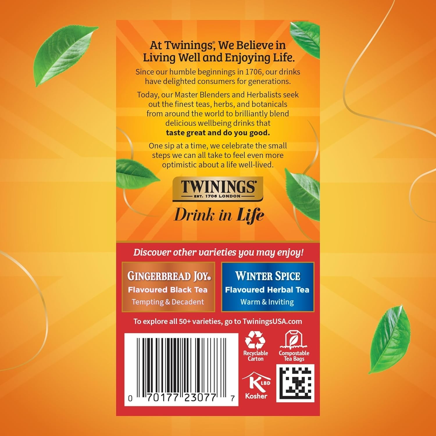 Twinings Limited Edition Christmas Tea 20 Count Aromatic Blend with Cinnamon