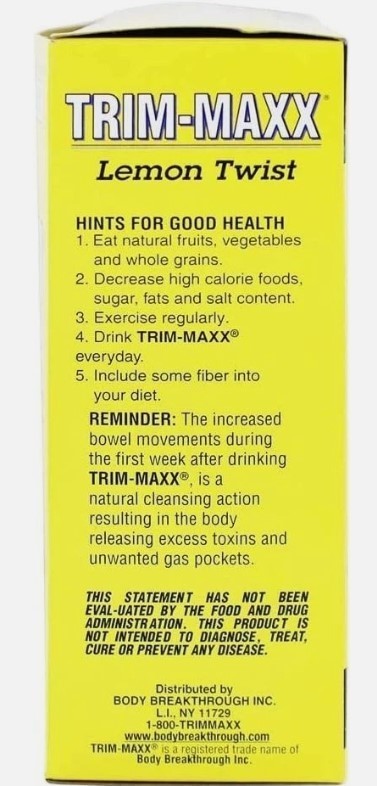 Diet Trim-Maxx Tea Lemon, 60 Count