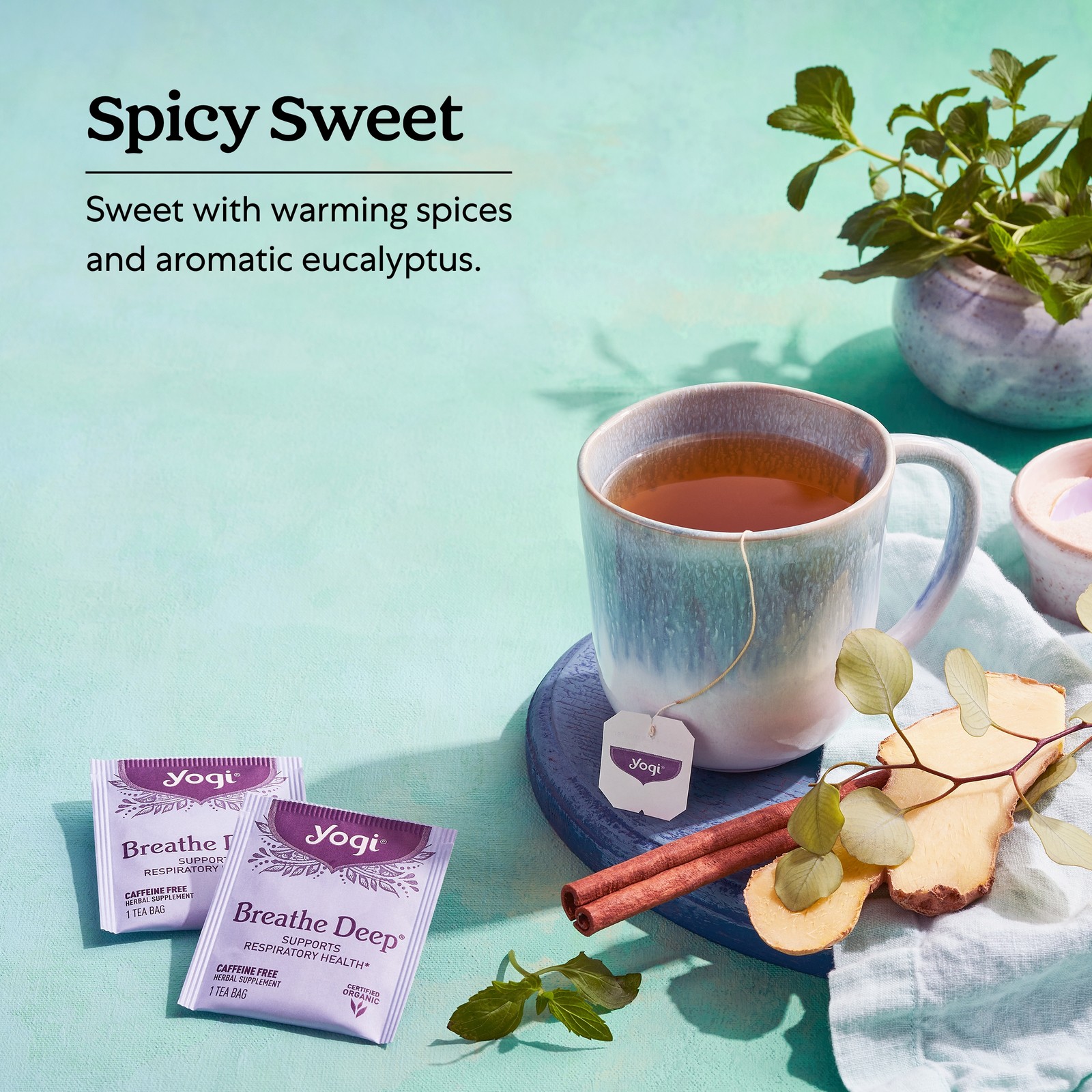 Yogi Tea – Breathe Deep – Supports Respiratory Health – 6 Pack, 96 Tea Bags