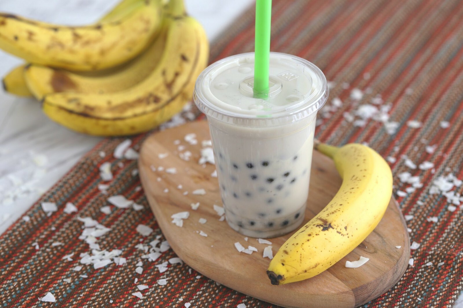 Premium STRAWBERRY BANANA Powder Boba Bubble Tea Tapioca Pearl Smoothie 12 oz