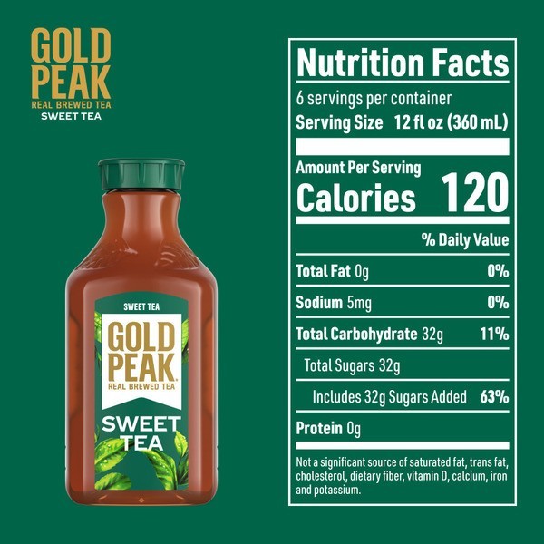 Gold Peak Unsweetened Black Tea & Sweet Tea 76oz 4 Pack Variety Drink