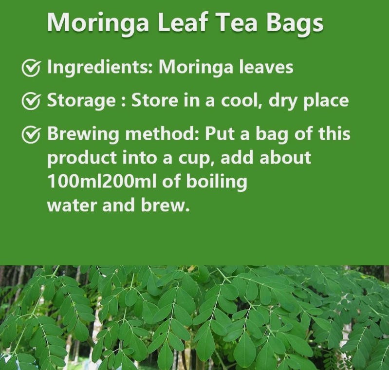 Moringa Tea Bags (50) Pure Organic All-Natural – Caffeine-Free UK Herbal Tea