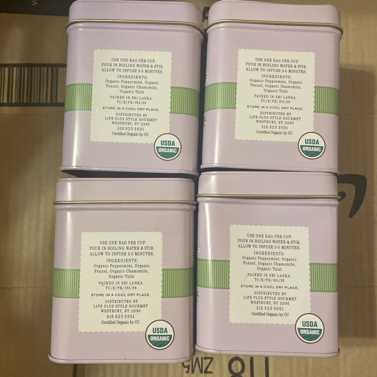 4 tins The Secret Garden Organic Sleep Blend Herbal Tea 50 ct. BBD 9/2026+