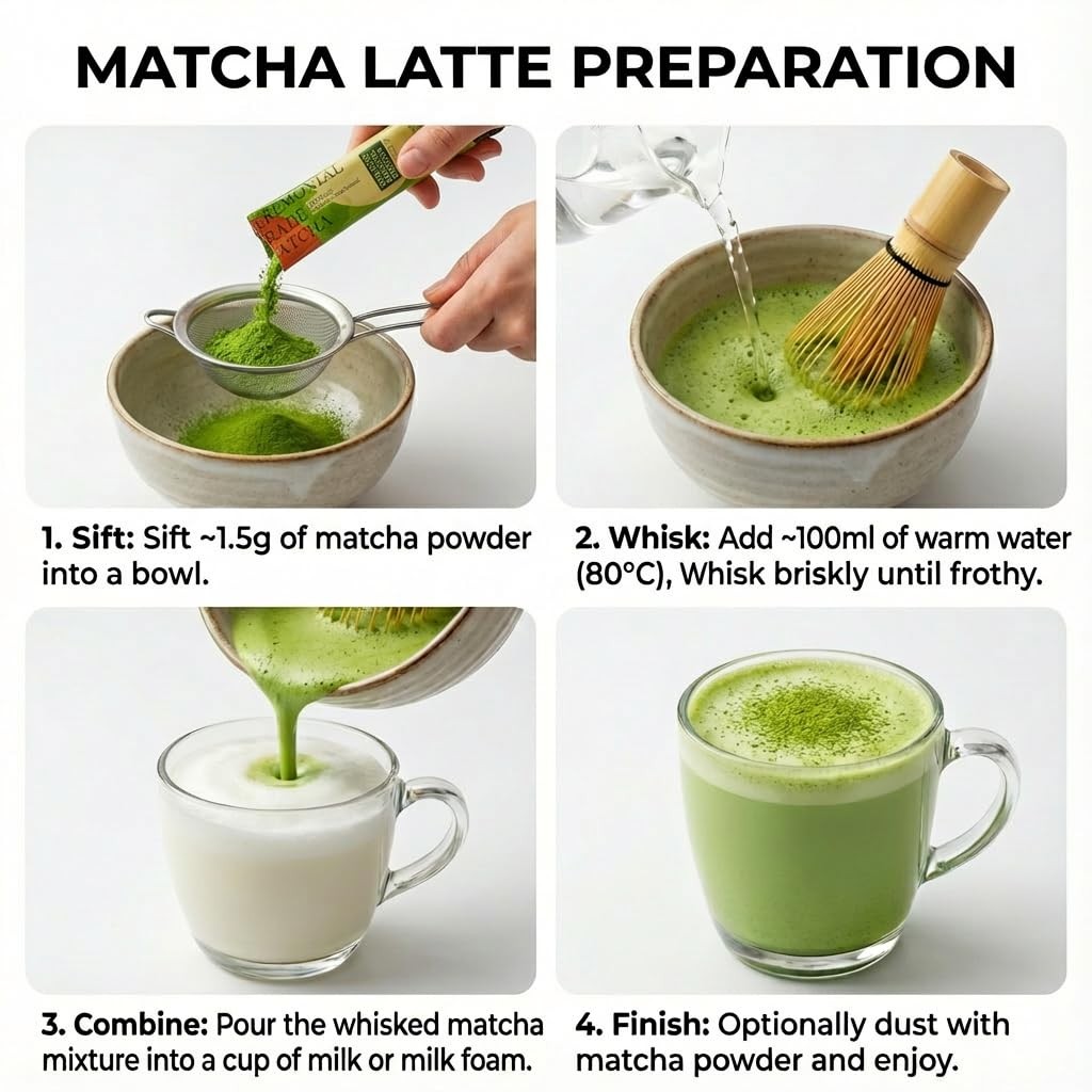 Organic Matcha Sticks, Ceremonial Grade Matcha Green Tea Powder, 20 Single Se…