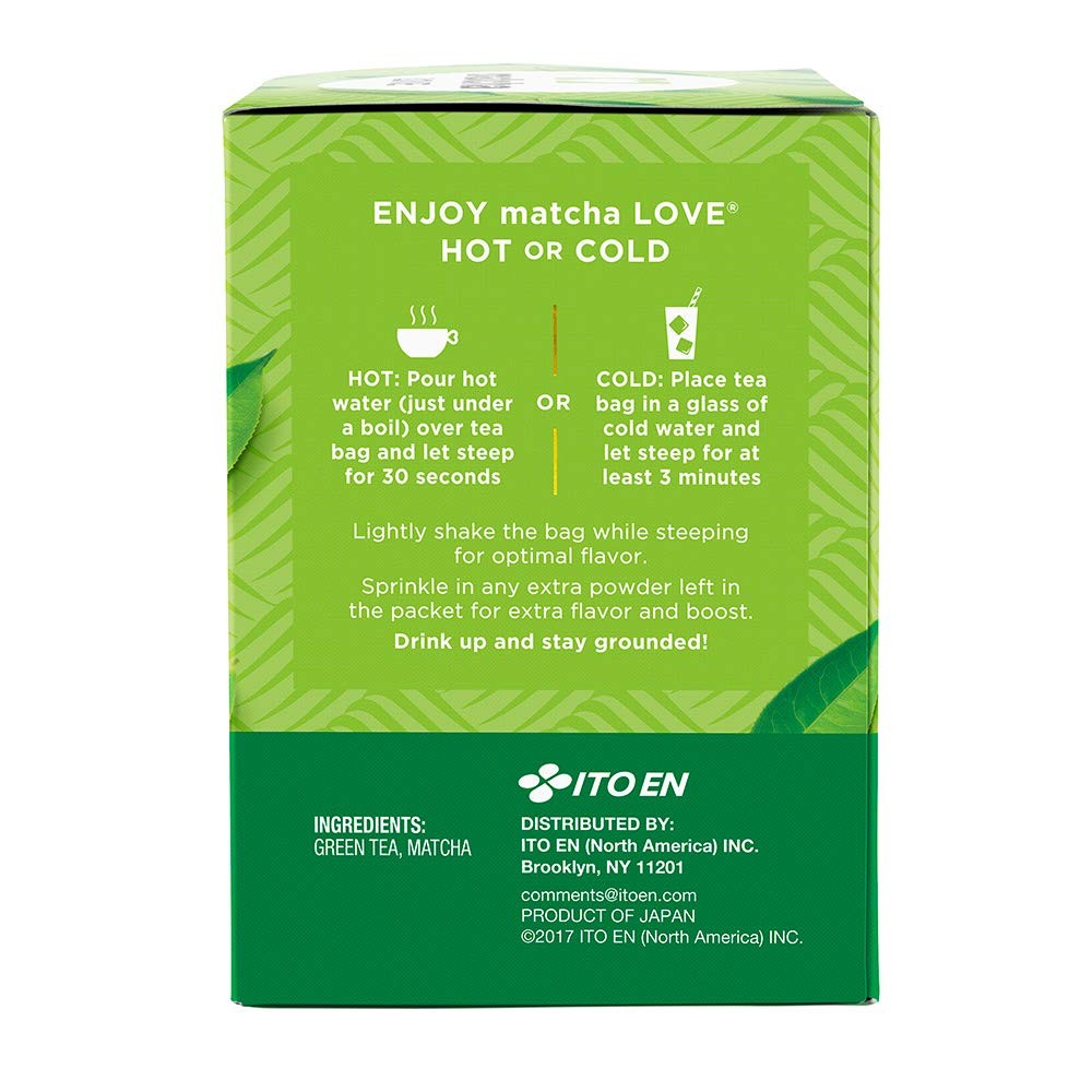Matcha Love Japanese Matcha + Green Tea, 10 Premium Tea Bags Pack of 6