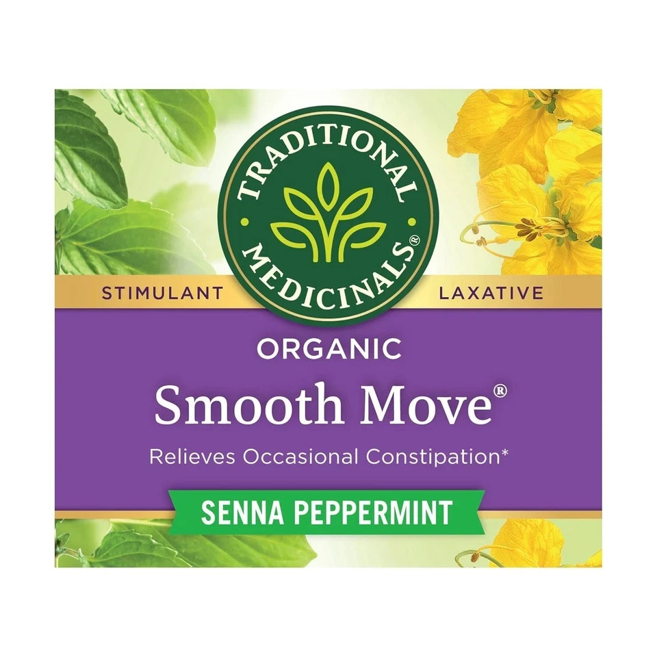 Traditional Medicinals Smooth Move Peppermint Tea, 16 Bags, Senna Free Shipping