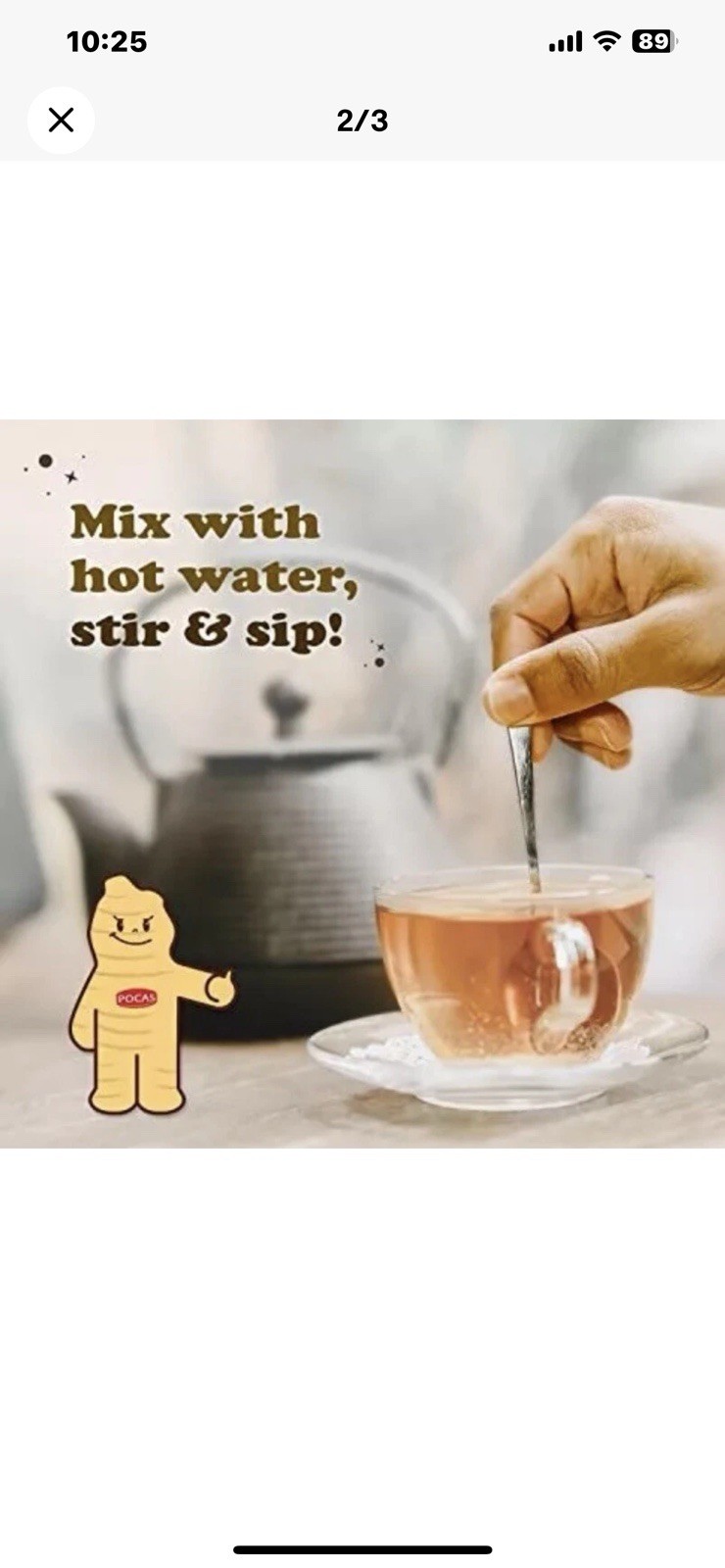 Pocas Honey Ginger Tea original Instant (2 BOX x20bags) Exp:2027 free Shipping