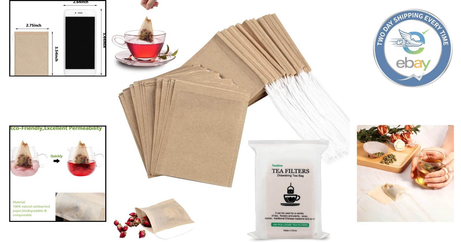 Eco-Conscious 100Pcs Disposable Tea Bags – Perfect for Herbal and Scented Tea
