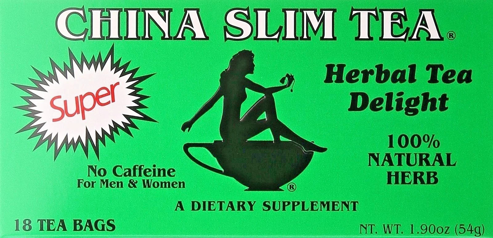 china slim tea super herbal tea No Caffeine 18 tea bags (pack of 2) EXP:08/2027