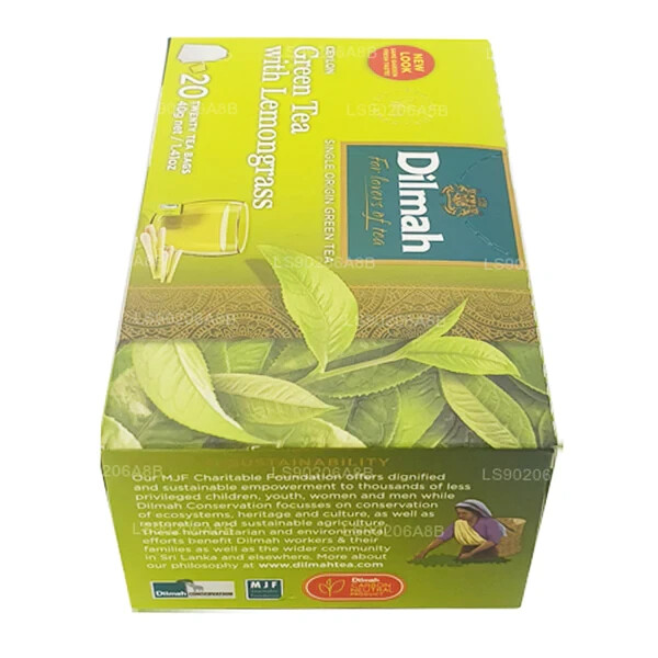 3 DILMAH CEYLON GREEN TEA WITH LEMONGRASS Tea Sri Lanka Origin (60 servings)
