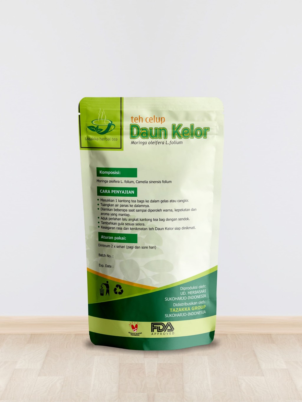 3x moringa leaf herbal tea bags daun kelor 50g each 150g bundle eco conscious