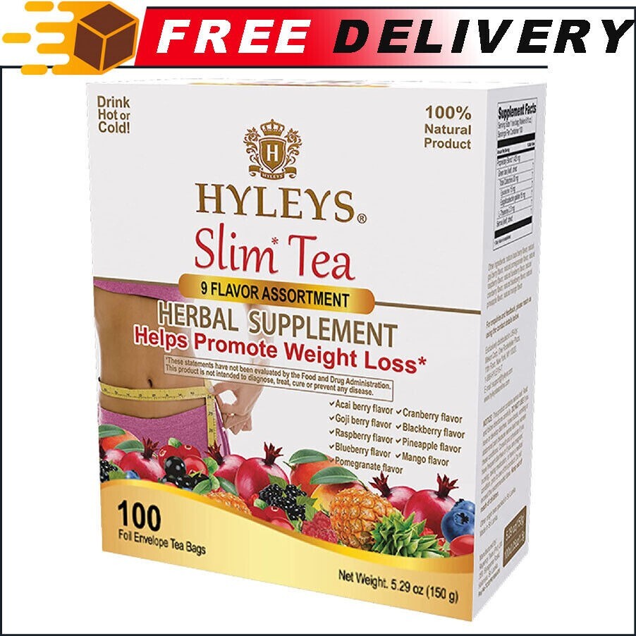 Hyleys Slim Tea 9 Flavor Assortment 100 Ct – Weight Loss Herbal Supplement