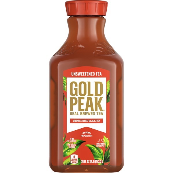 Gold Peak Unsweetened Black & Zero Sugar Sweet Tea 76oz 4 Pack Variety