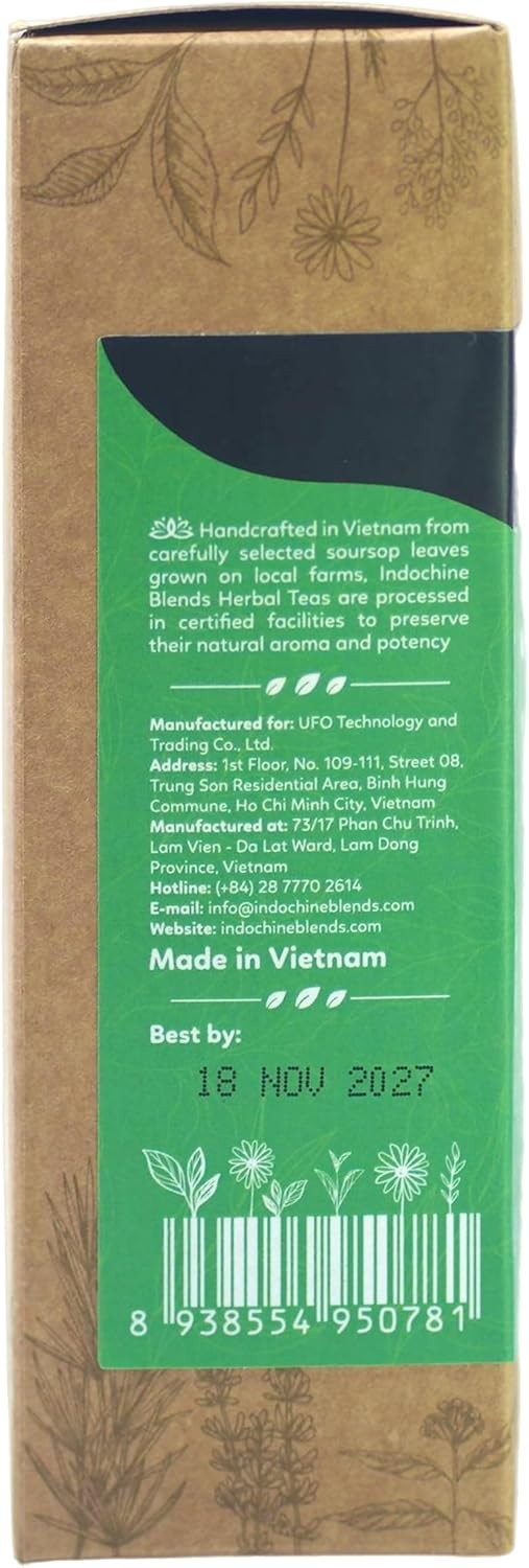 Soursop Tea Bags | 100% Natural Soursop Graviola Leaves | Sugar-Free,