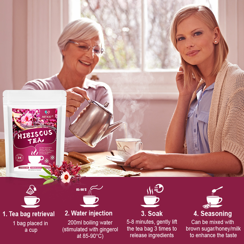 Organic Hibiscus Tea Bags, 100% Pure Dried Hibiscus Flower Tea, Te De Hibisco