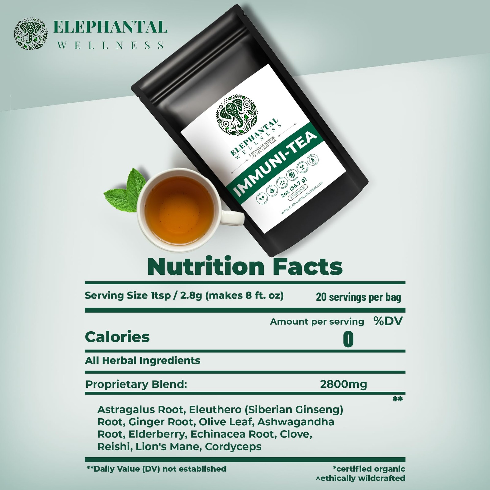Elephantal Wellness Premium Immuni-Tea | Immune System Respiratory Support w…