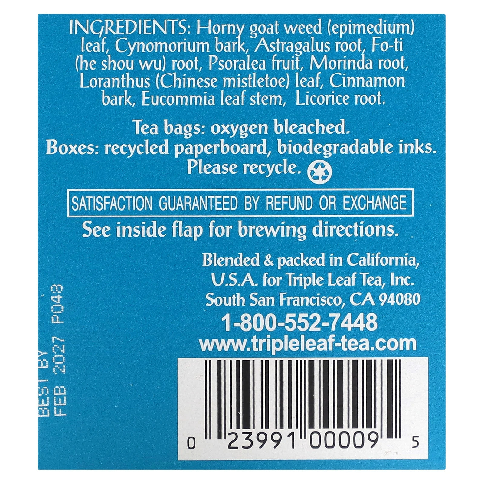Horny Goat Weed, Caffeine Free, 20 Tea Bags, 1.34 oz (38 g)