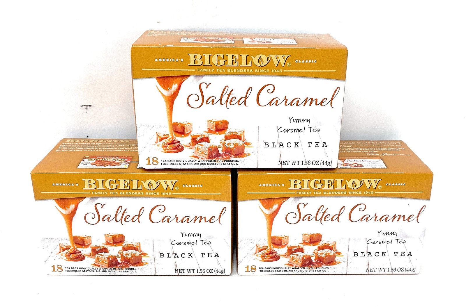 Bigelow Salted Caramel Black Tea – 18 Bags Per Box – (3) Boxes – 54 Bags Total