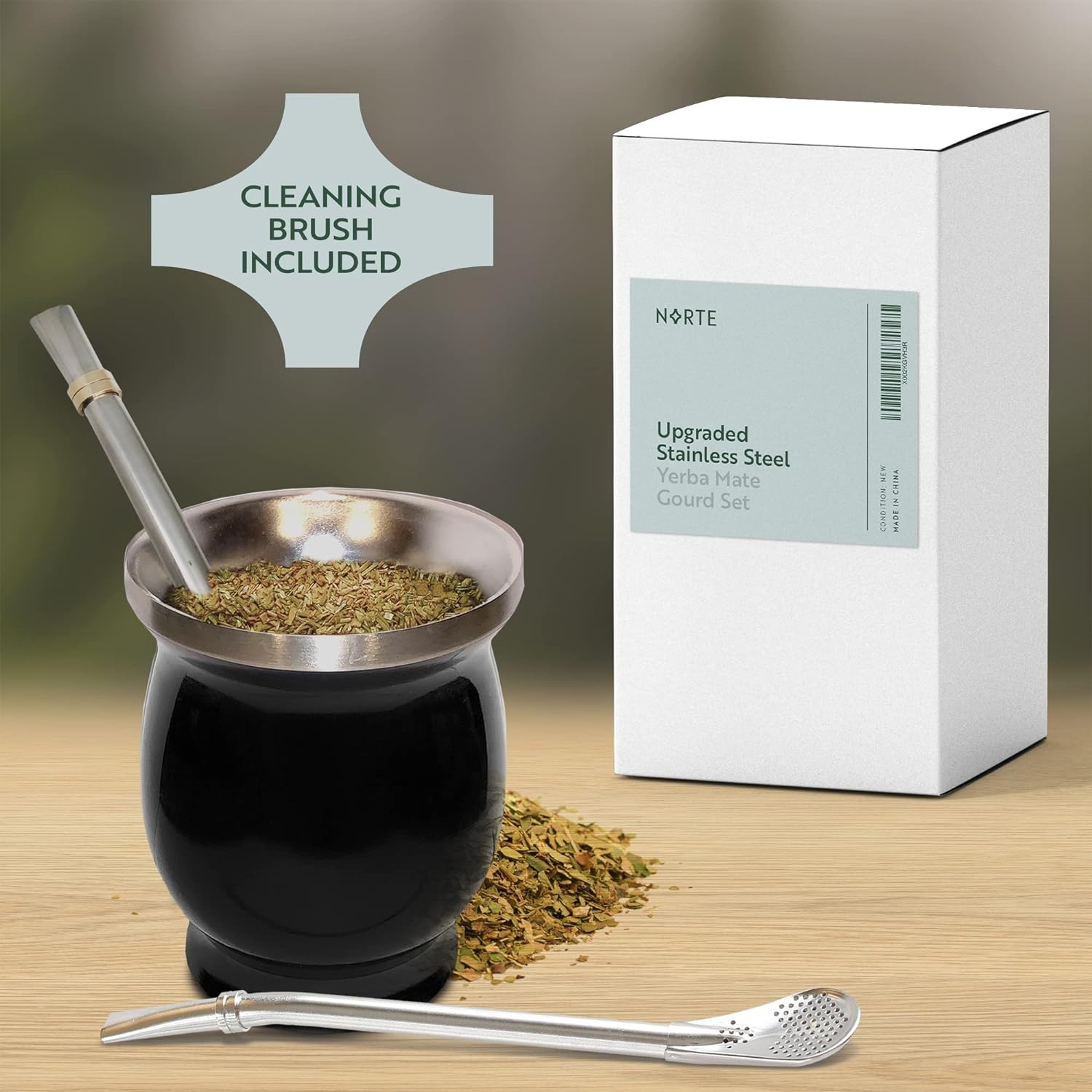 Stylish 8oz Yerba Mate Tea Set – Double-Walled Stainless Steel for Any Occasion
