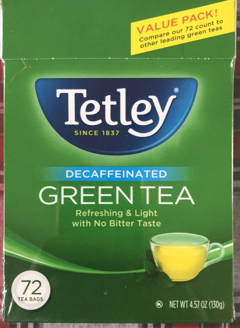 2 Box Tetley Green Tea Decaffeinated 144 Tea Bags NTW 130g EA NO Bitter Taste